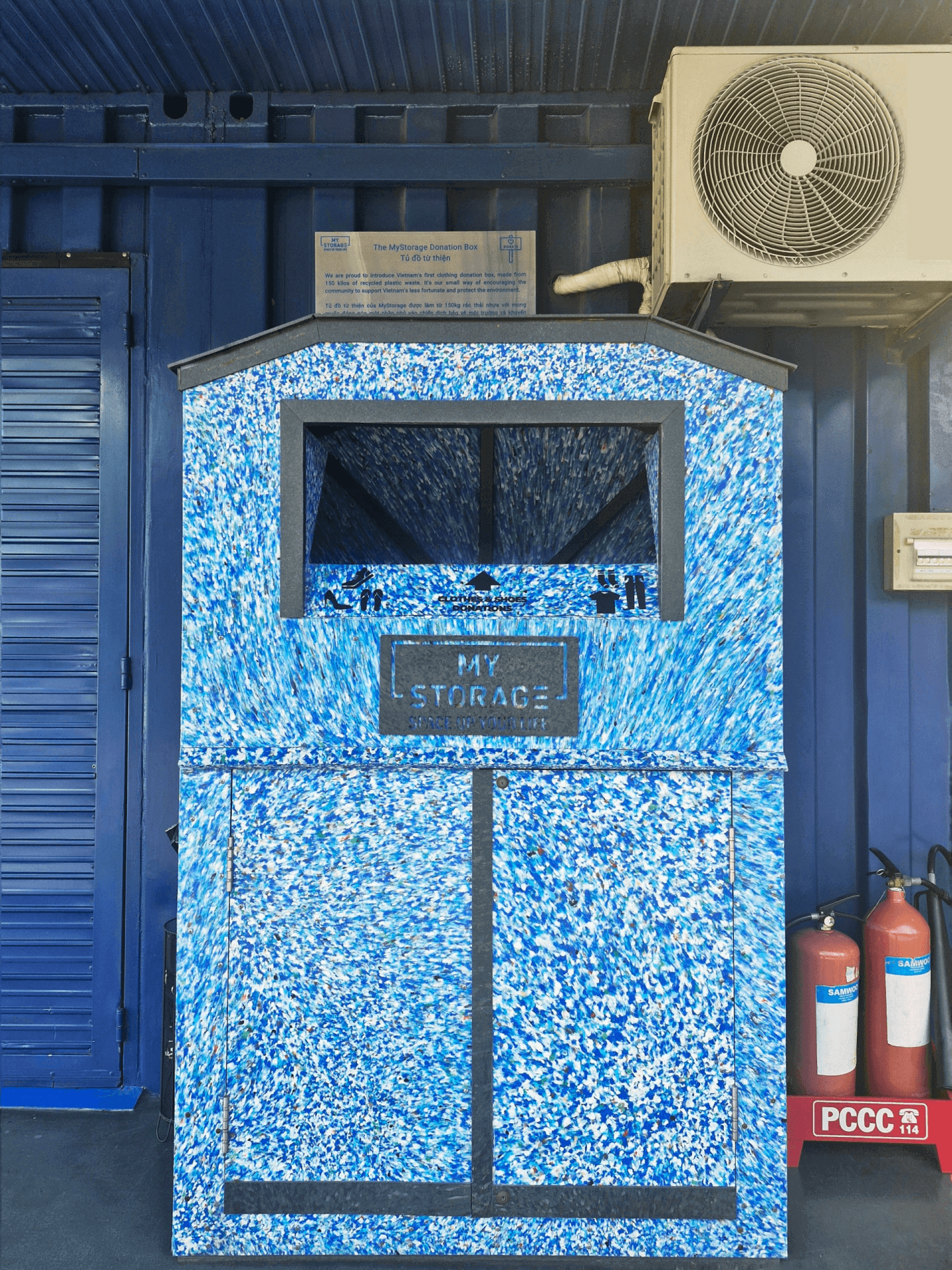 MyStorage clothing donation box supporting local charities in Ho Chi Minh City