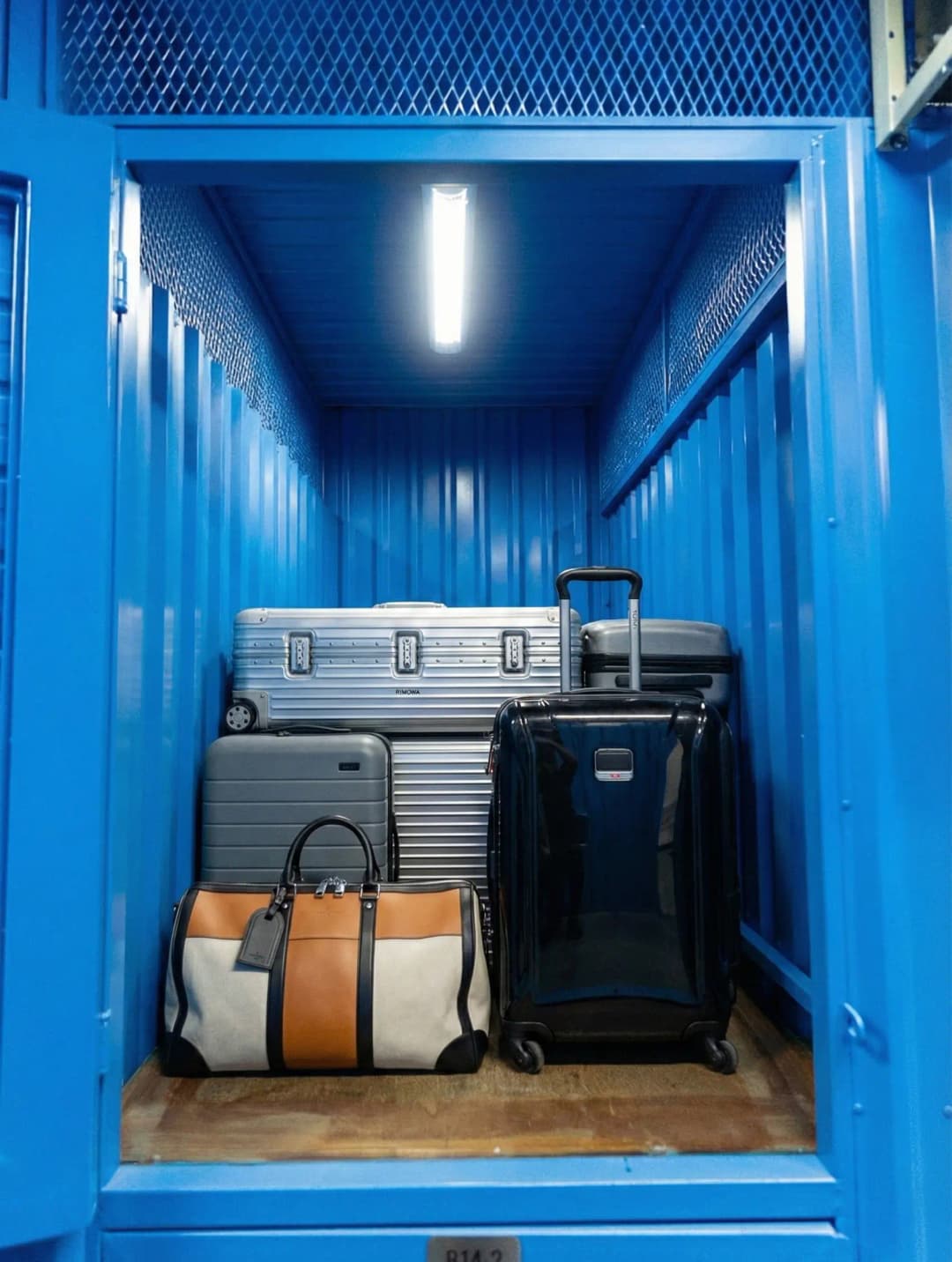Suitcases and travel bags in luggage storage at MyStorage