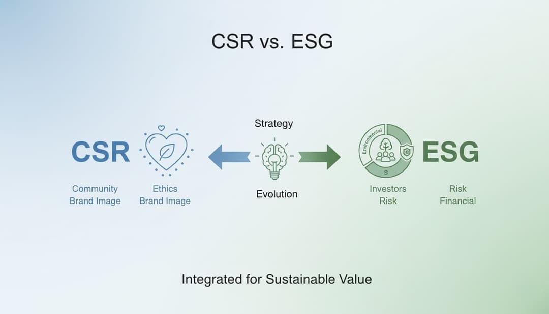 Khác biệt giữa CSR và ESG như thế nào: Ý nghĩa, vai trò & cách áp dụng