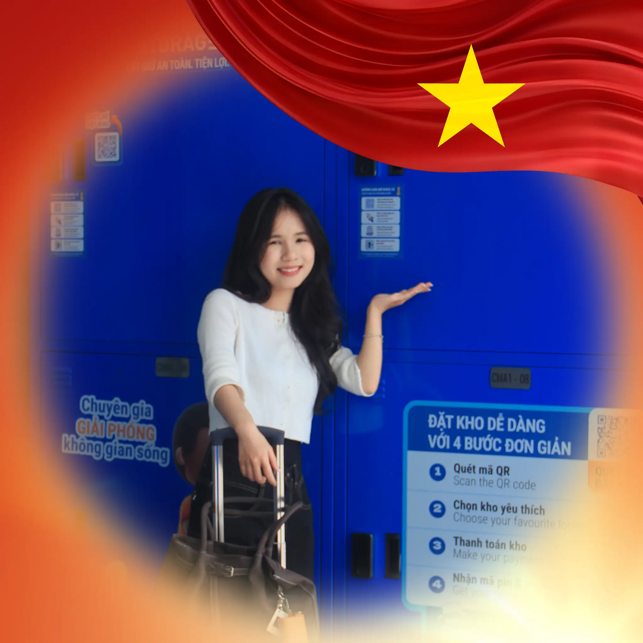 Khách hàng check-in cùng tủ MyStorage
