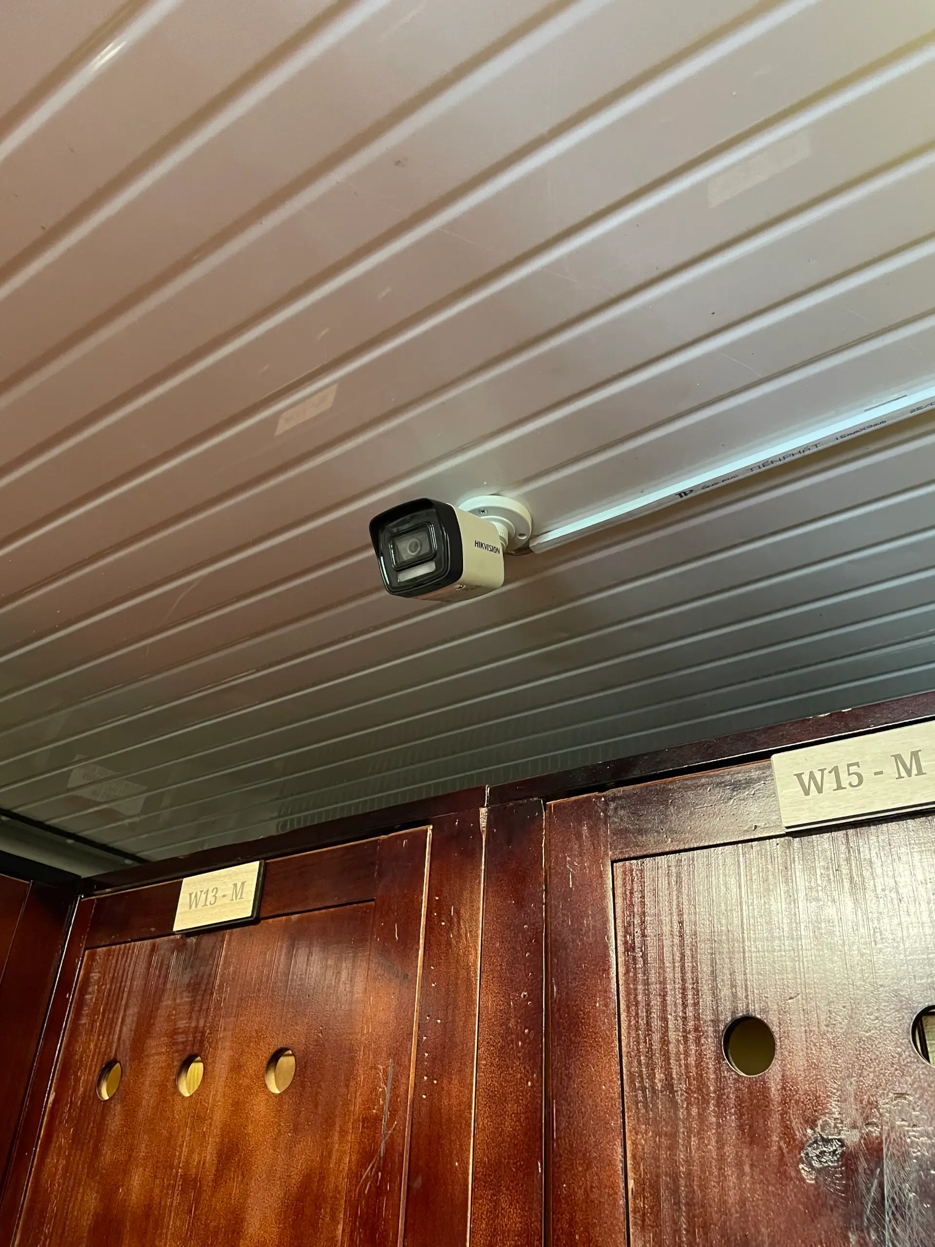 Security camera inside the MyStorage wine storage facility