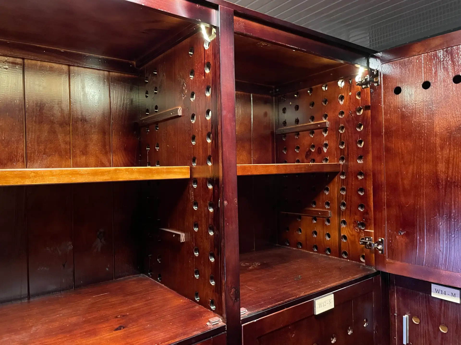 Wooden wine storage cabinet at MyStorage