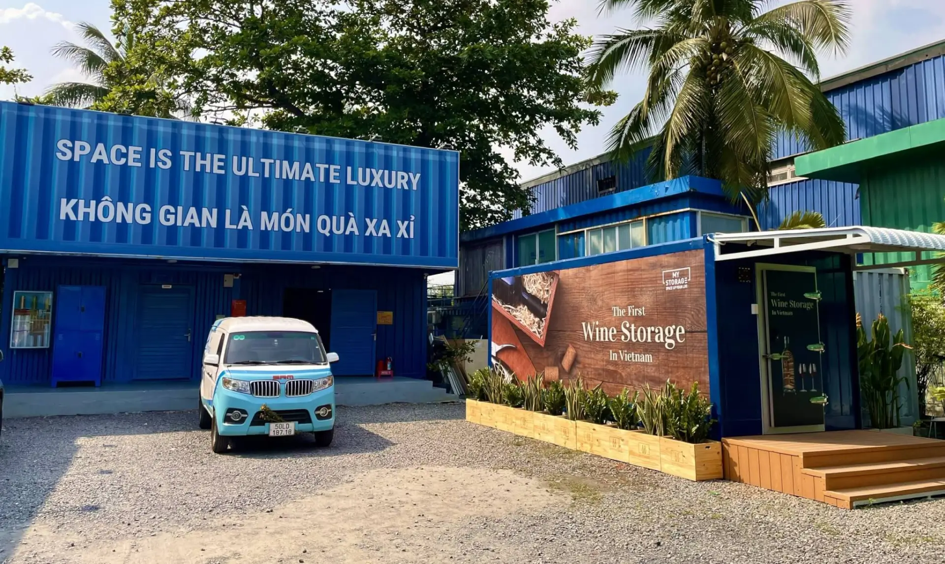 MyStorage van outside the wine storage facility on Vo Nguyen Giap