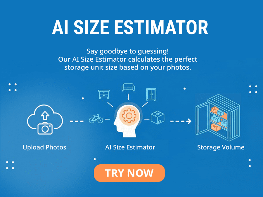 AI size estimator for warehouse storage