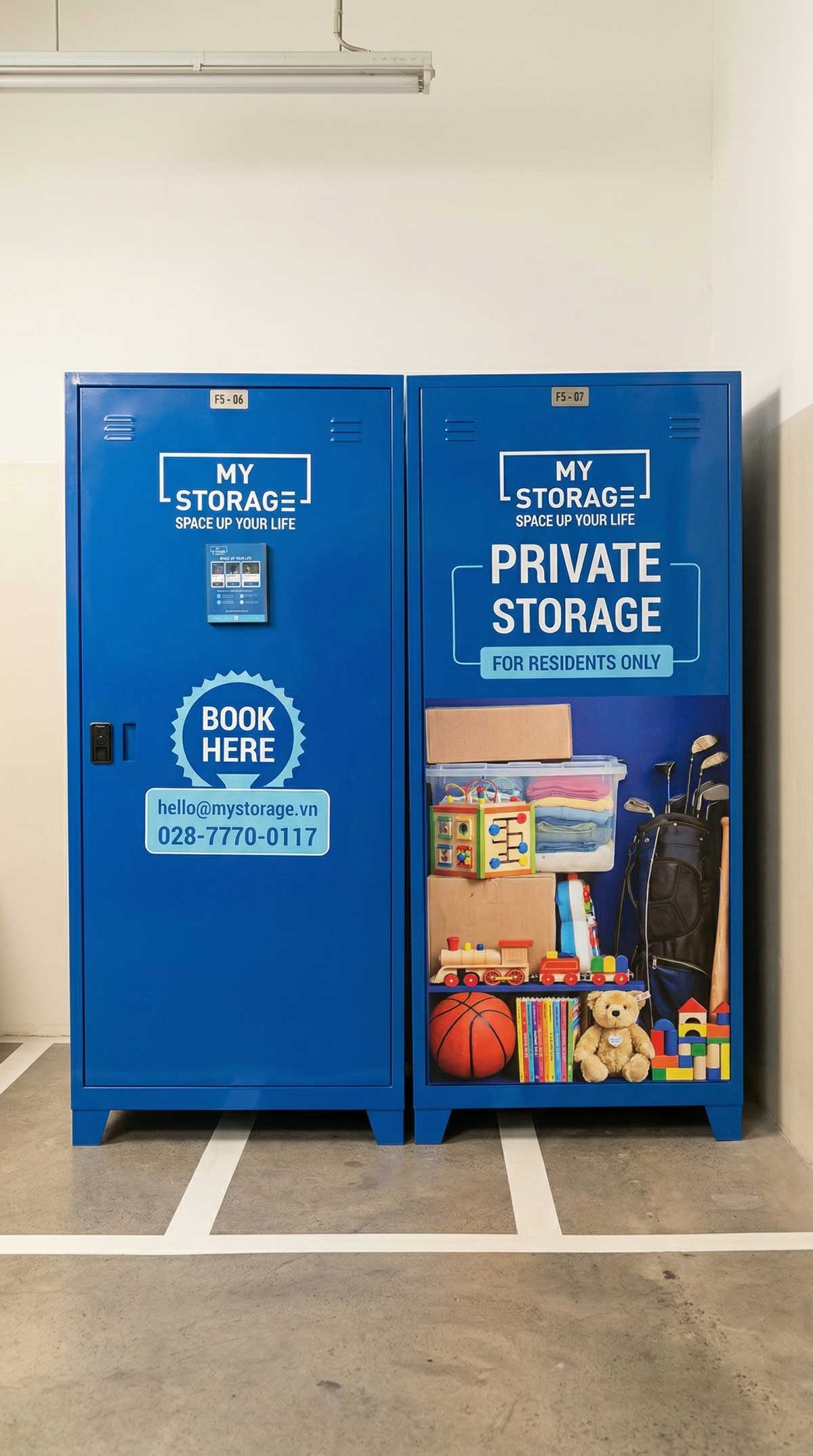 locker storage at apartment building or residence