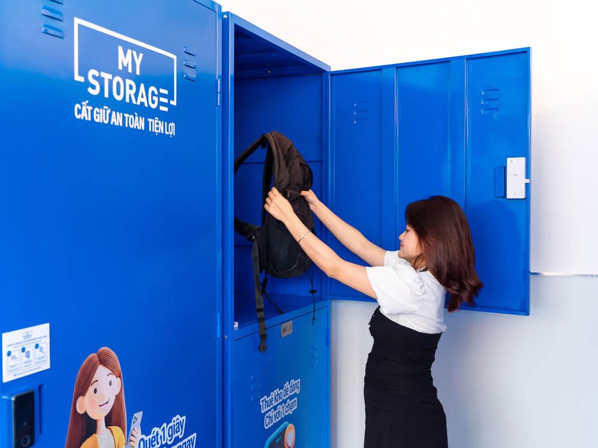 Tủ locker chứa đồ của mystorge bên trong TTTM Centre Mall